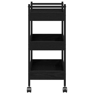 Carrello da Cucina-Scaffale per Cucina Rovere nero 50 x 30 x 70 cm
