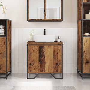 Armadio per Lavabo da Bagno-Armadietto da bagno-Mobiletto da bagno Legno vecchio 60 x 35 x 60 cm