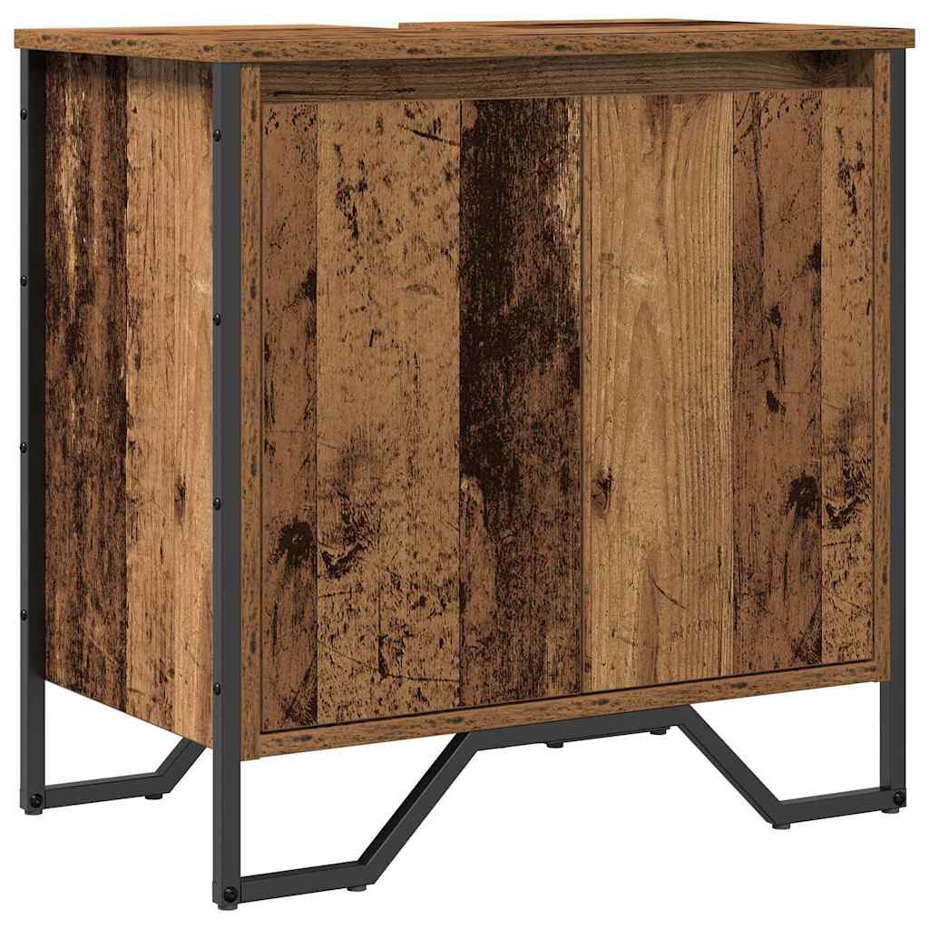 Armadio per Lavabo da Bagno-Armadietto da bagno-Mobiletto da bagno Legno vecchio 60 x 35 x 60 cm