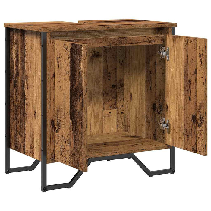 Armadio per Lavabo da Bagno-Armadietto da bagno-Mobiletto da bagno Legno vecchio 60 x 35 x 60 cm