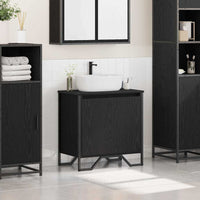 Mobile per Lavabo da Bagno Rovere Nero 60x35x60 cm Legno Ingegnerizzato 869179