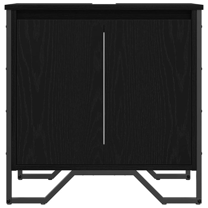 Mobile per Lavabo da Bagno Rovere Nero 60x35x60 cm Legno Ingegnerizzato 869179