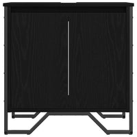Armadio per Lavabo da Bagno-Armadietto da bagno-Mobiletto da bagno Rovere Nero 60 x 35 x 60 cm