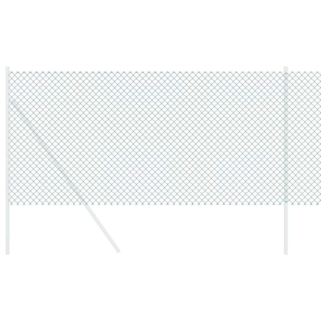 vidaXL Recinzione a rete metallica Verde 10 x 1.4 m Acciaio