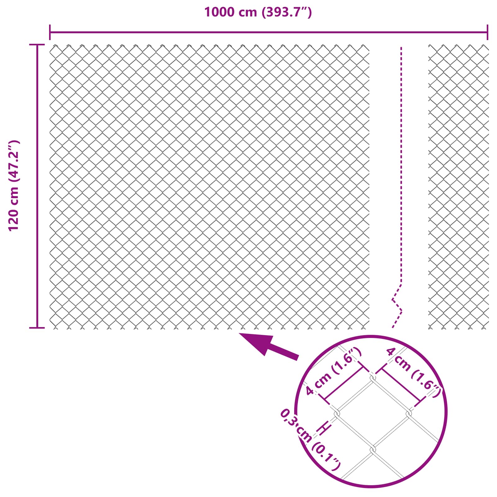 Recinzione a rete metallica Verde 10 x 1.2 m Acciaio 42004774