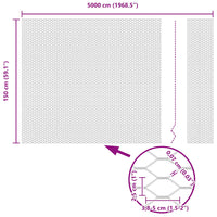 Recinzione Esagonale Verde 1.5 x 50 m Acciaio 42005434