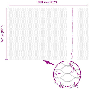 Recinzione Esagonale Verde 1.4 x 100 m Acciaio 42005466