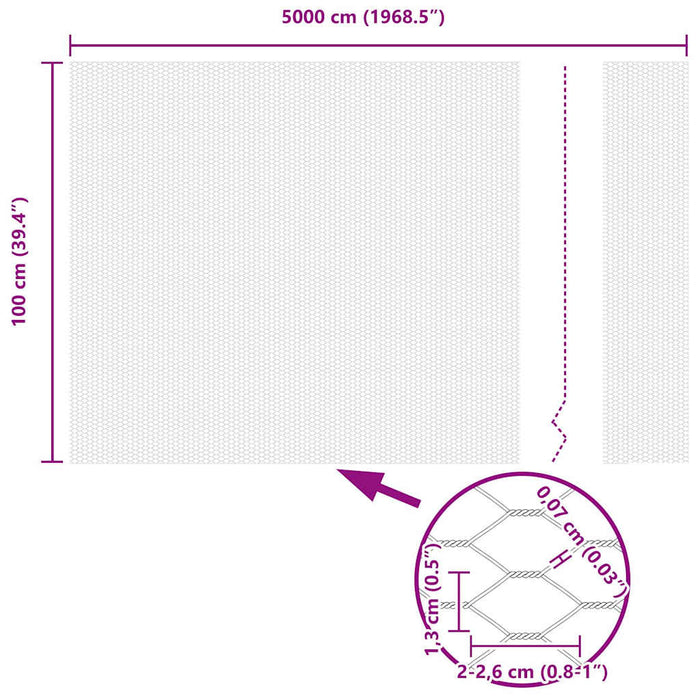 Recinzione Esagonale Grigio 1 x 50 m Acciaio 42005569