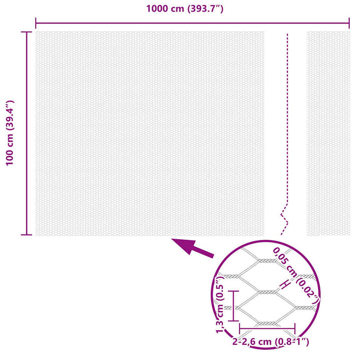 Recinzione Esagonale Argento 1 x 10 m Acciaio zincato 42005641