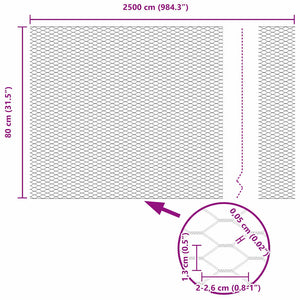 Recinzione Esagonale Argento 0.8 x 25 m Acciaio zincato 42005677