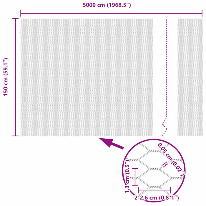 Recinzione Esagonale Argento 1.5 x 50 m Acciaio zincato 42005729