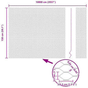 Recinzione Esagonale Argento 1.5 x 100 m Acciaio zincato 42005766