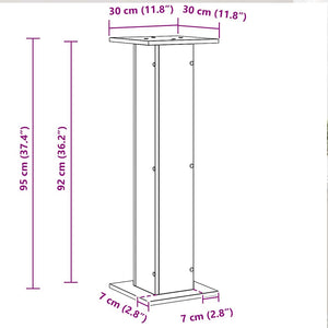 Supporto per piante 2 pcs Rovere Nero 30 x 30 x 95 cm 3345110