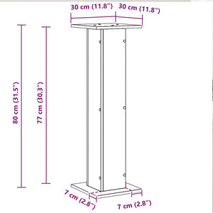 Supporto per piante 2 pcs Rovere nero 30 x 30 x 80 cm 3345111