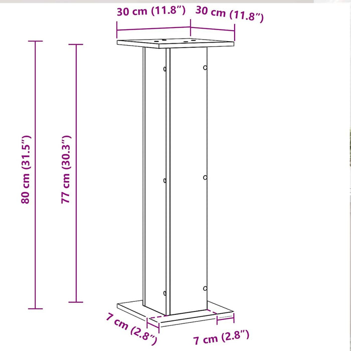 Supporto per piante 2 pcs Rovere nero 30 x 30 x 80 cm 3345111