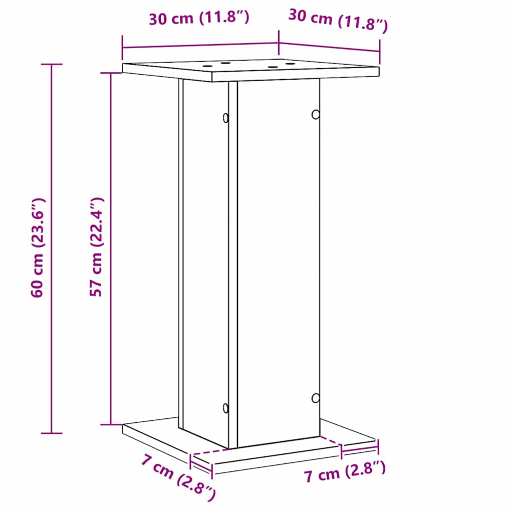 Supporti per Altoparlanti Rovere nero Legno multistrato 3345112