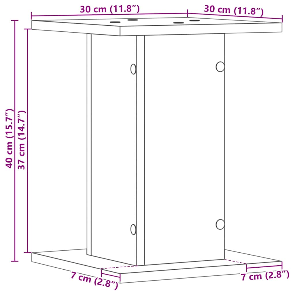 Supporto per piante 2 pcs Rovere nero 30 x 30 x 40 cm 3345113