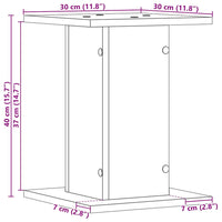 Supporto per piante 2 pcs Rovere nero 30 x 30 x 40 cm 3345113