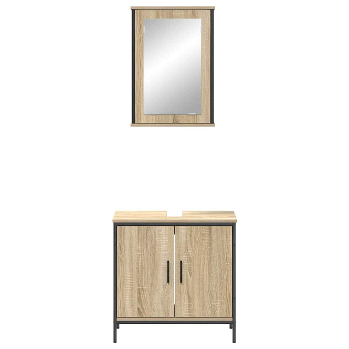 Set di mobili per bagno 2 pezzi in quercia ingegnerizzata 3345131
