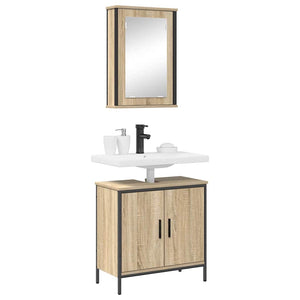 Set di mobili per bagno 2 pezzi in quercia ingegnerizzata 3345131