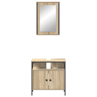 Set di Armadietti per Bagno a 2 Pezzi Rovere Ingegnerizzato 3345132