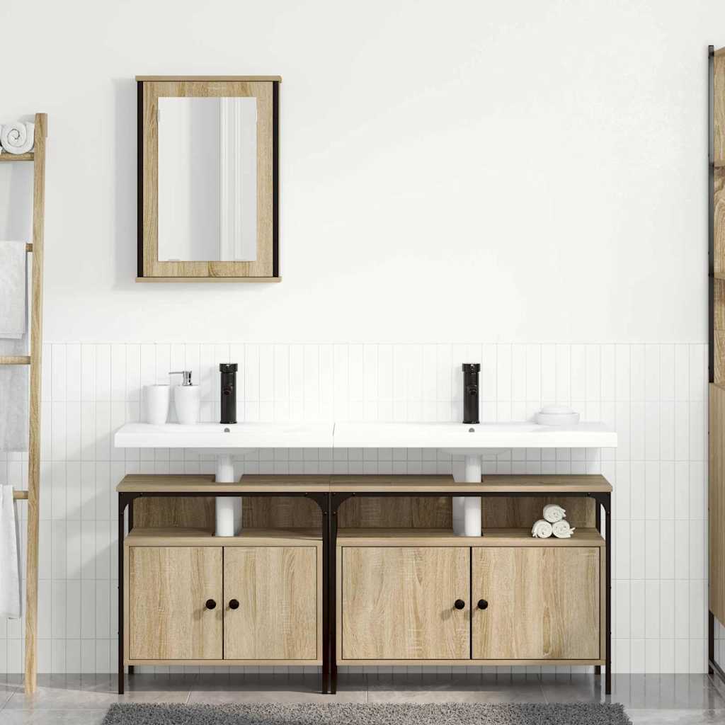 Set di Armadi da Bagno  in 3 Pezzi in Legno Ingegnerizzato in Rovere Sonoma 3345143