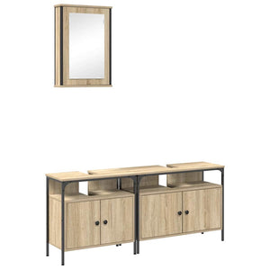 Set di Armadi da Bagno  in 3 Pezzi in Legno Ingegnerizzato in Rovere Sonoma 3345143