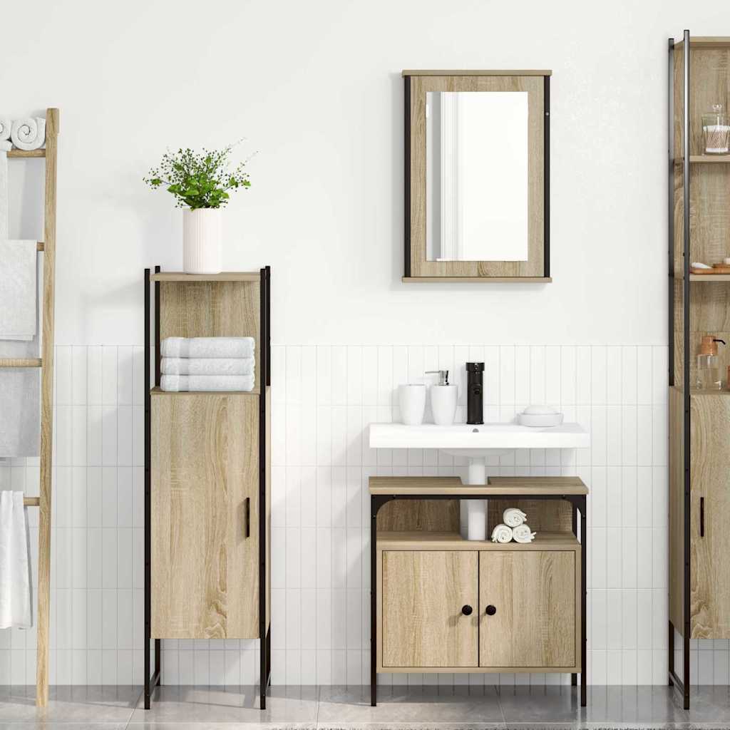 Set di Mobili da Bagno  da 3 pezzi in Rovere Sonoma Legno Ingegnerizzato 3345148