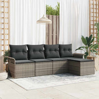 Set di divani da giardino 5 pezzi  con cuscini grigi in polyrattan 3345319