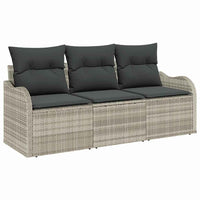 Set Divano da Giardino 3 pz-Sofa da Giardino-Divanetto da esterno Grigio chiaro polyrattan 319979