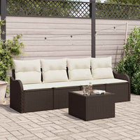 Set Divano da Giardino-Sofa da Giardino-Divanetto da esterno Marrone polyrattan 841718