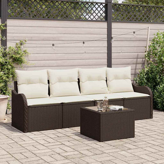 Set Divano da Giardino-Sofa da Giardino-Divanetto da esterno Marrone polyrattan 841718