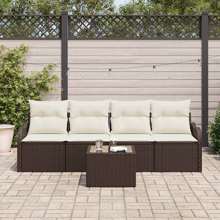 Set Divano da Giardino-Sofa da Giardino-Divanetto da esterno Marrone polyrattan 841718