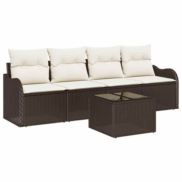 Set Divano da Giardino-Sofa da Giardino-Divanetto da esterno Marrone polyrattan 841718