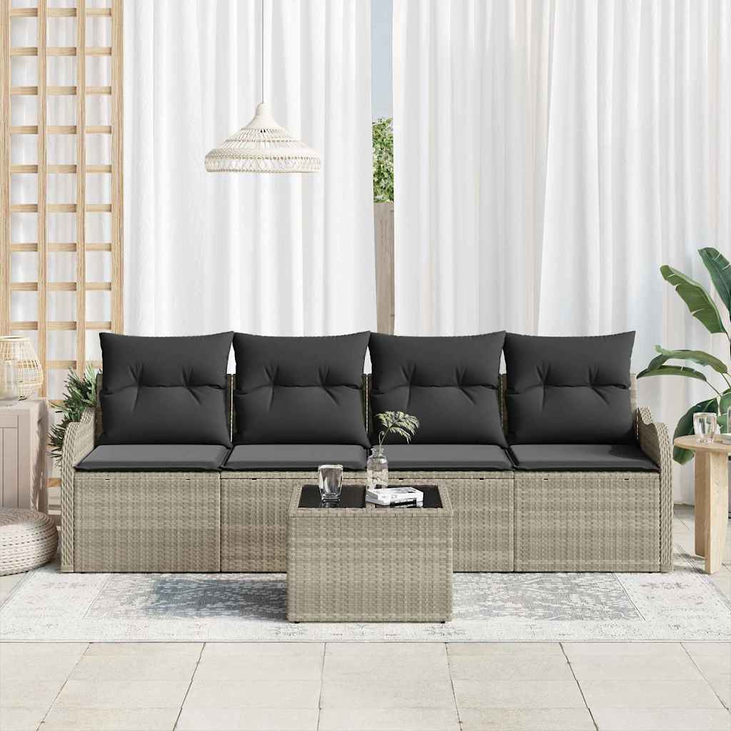 Set Divano da Giardino-Sofa da Giardino-Divanetto da esterno Grigio chiaro polyrattan 425090