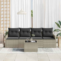 Set Divano da Giardino-Sofa da Giardino-Divanetto da esterno Grigio chiaro polyrattan 425090