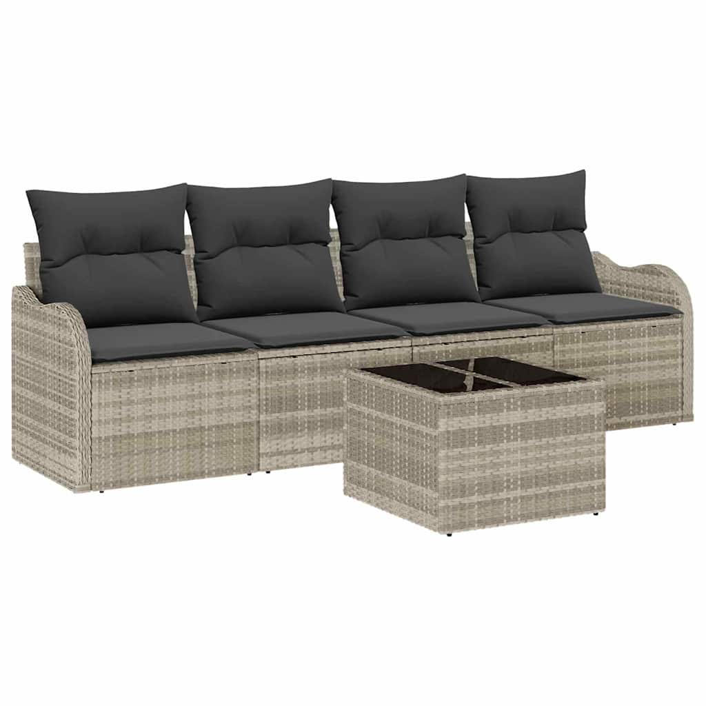 Set Divano da Giardino-Sofa da Giardino-Divanetto da esterno Grigio chiaro polyrattan 425090
