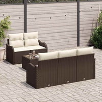 Set di divani da giardino 6 pezzi  con cuscini in rattan poliestere marrone 3345578