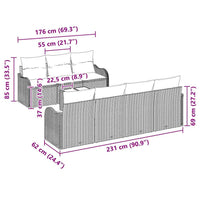 Set di Sofà da Giardino  8 Pezzi con Cuscini Beige Polyrattan 3345611