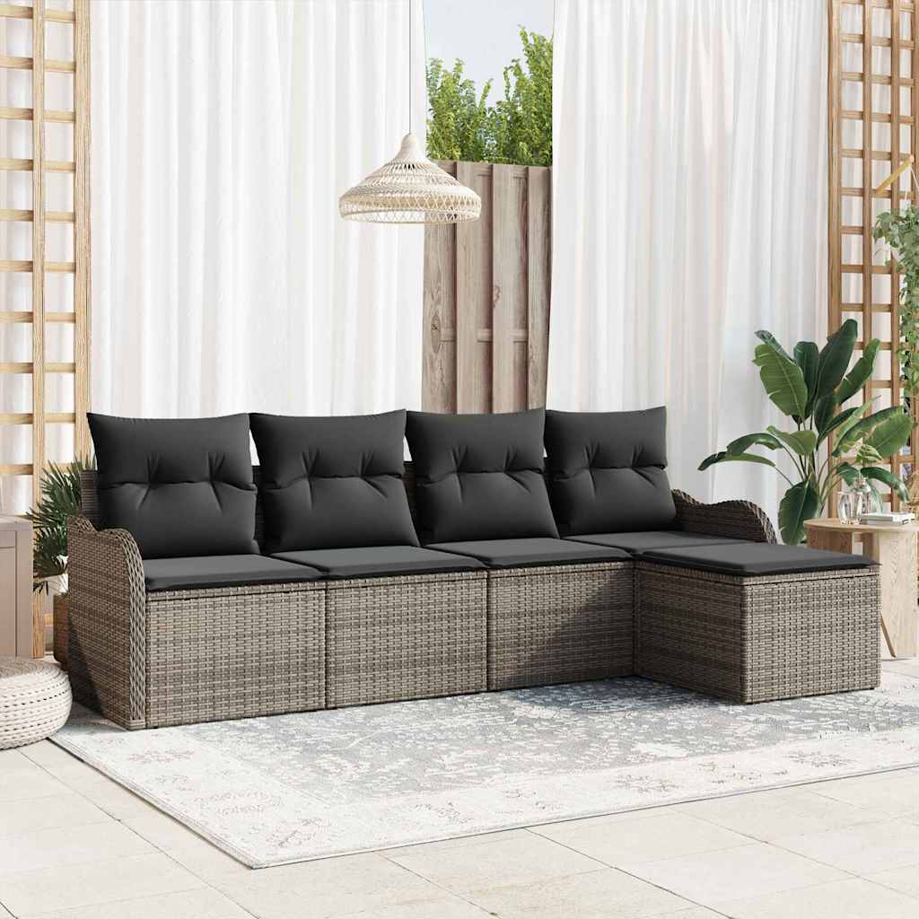 Set Divano da Giardino-Sofa da Giardino-Divanetto da esterno Grigio polyrattan 101742