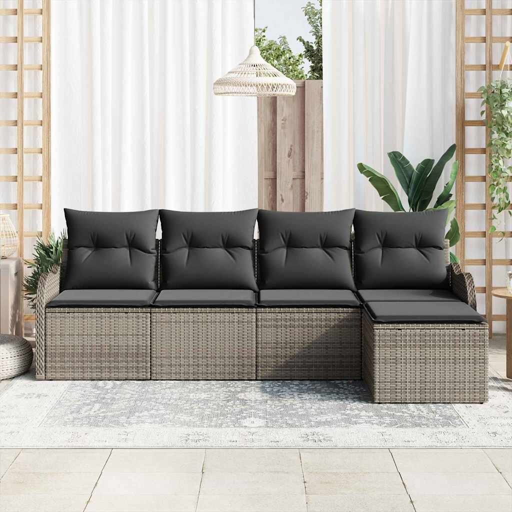 Set Divano da Giardino-Sofa da Giardino-Divanetto da esterno Grigio polyrattan 101742