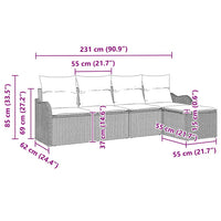 Set Divano da Giardino-Sofa da Giardino-Divanetto da esterno Grigio polyrattan 101742