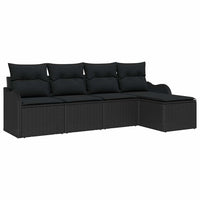 Set Divano da Giardino-Sofa da Giardino-Divanetto da esterno Nero polyrattan 314269