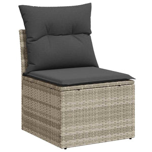 Set Divano da Giardino 4 pz-Sofa da Giardino-Divanetto da esterno Grigio chiaro polyrattan 783419