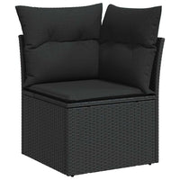 Set Divano da Giardino-Sofa da Giardino-Divanetto da esterno Nero polyrattan 212990