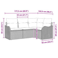 Set Divano da Giardino-Sofa da Giardino-Divanetto da esterno Nero polyrattan 212990