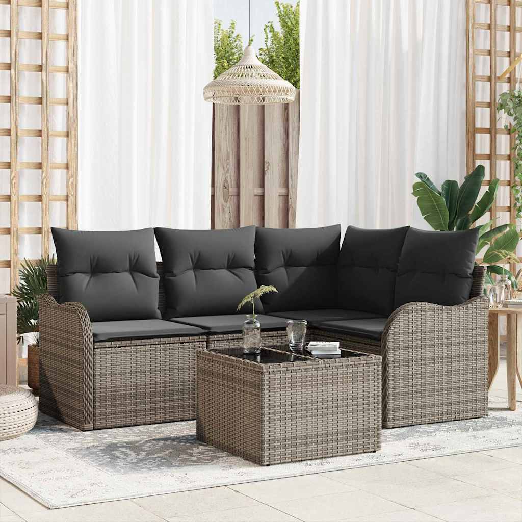 Set Divano da Giardino-Sofa da Giardino-Divanetto da esterno Grigio polyrattan 743527