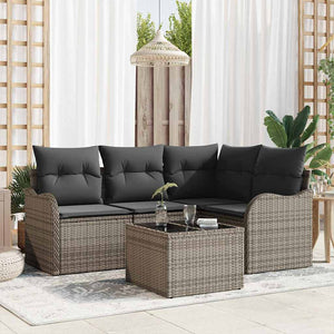 Set Divano da Giardino-Sofa da Giardino-Divanetto da esterno Grigio polyrattan 743527
