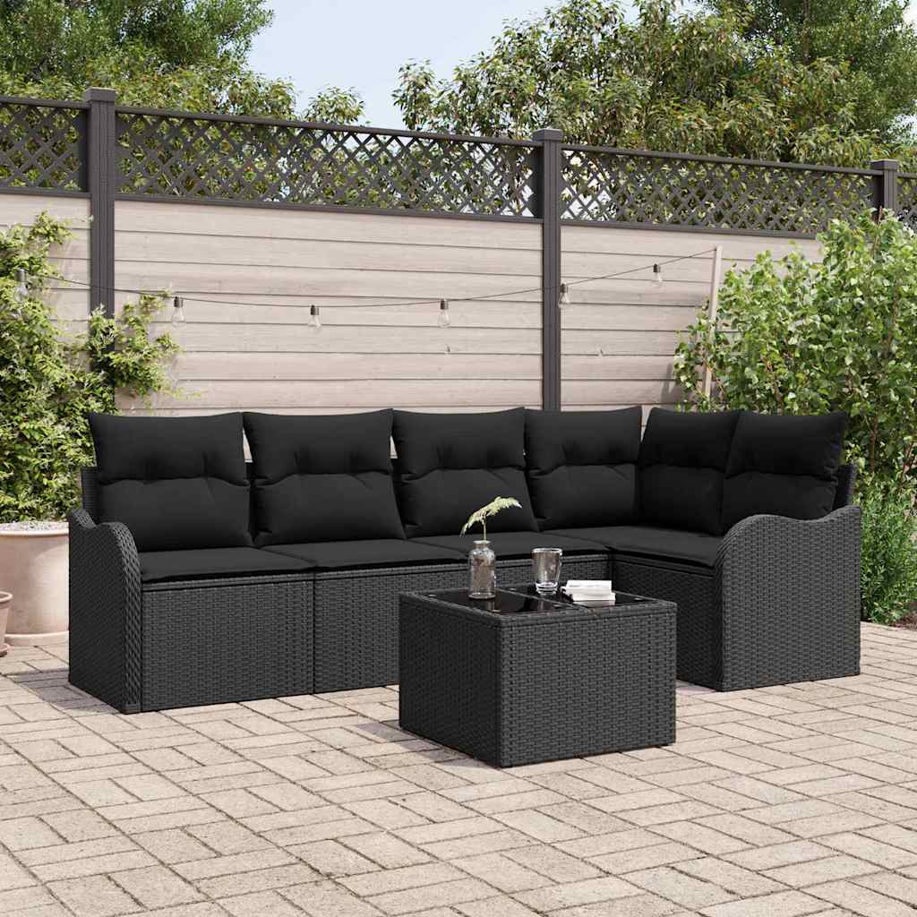 Set di divani da giardino da 6 pezzi  con cuscini beige in rattan sintetico. 3345713
