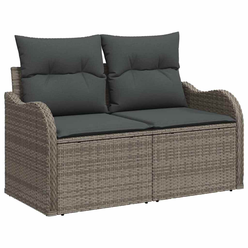 Set divano da giardino 8 pezzi con cuscini grigio polyrattan 3345749